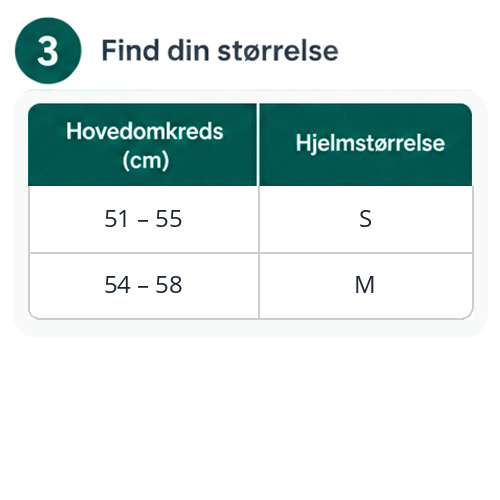 Størrelsesguide til ABUS INDY efter hovedomkreds